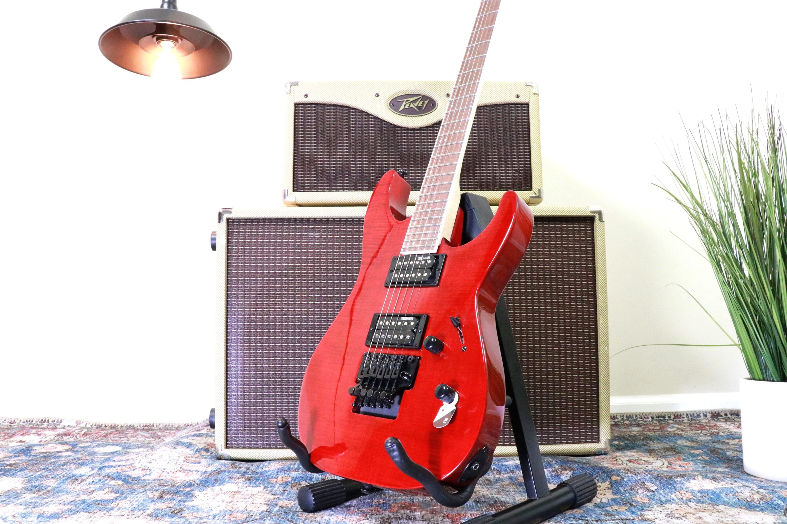Owned　Gig　–　–　–　Guitar　–　M-200FM　Electric　w/　See-Thru　ESP　Red　Never　LTD　–　Bag